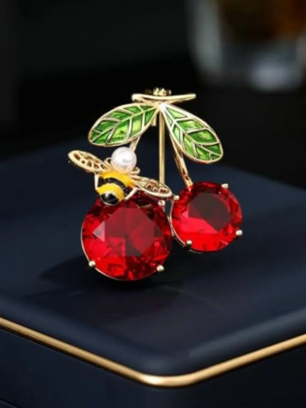 Rhiones Fruit Brooch Pin for Women Fashion Red Cherry Strawberry‎ Banana Cherry
